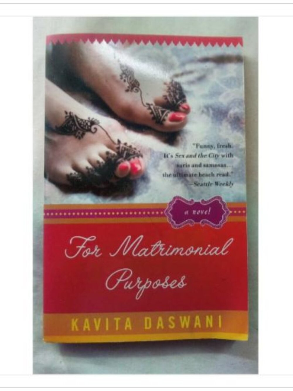 For Matrimonial Purposes Kavita Daswani First Plume Printing Paperback Book